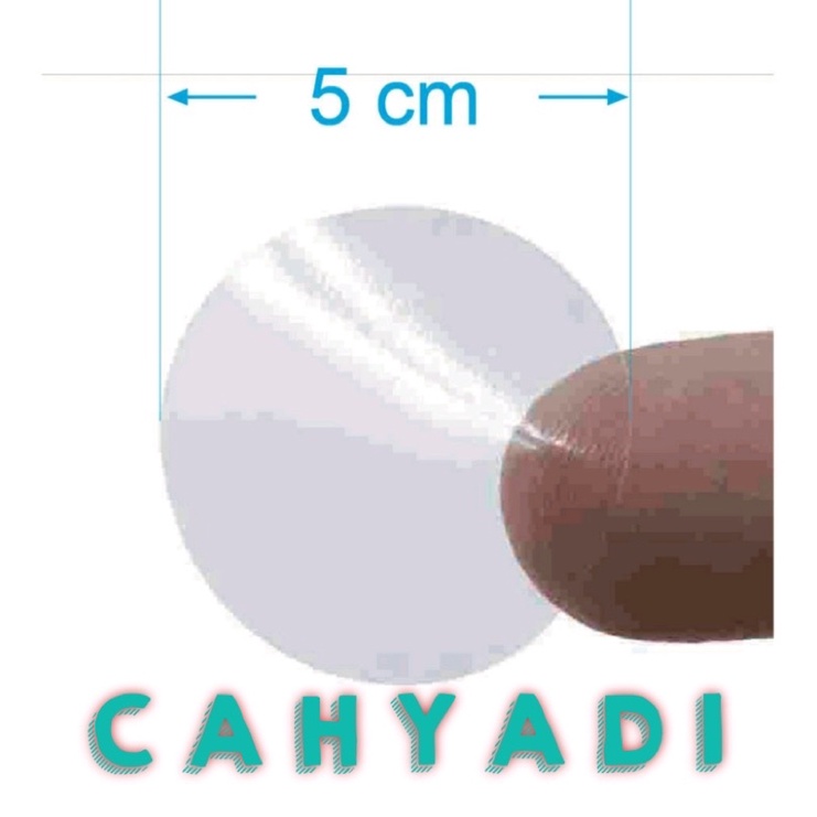 

Sticker Transparant Bening Bulat diameter 5 cm Polos