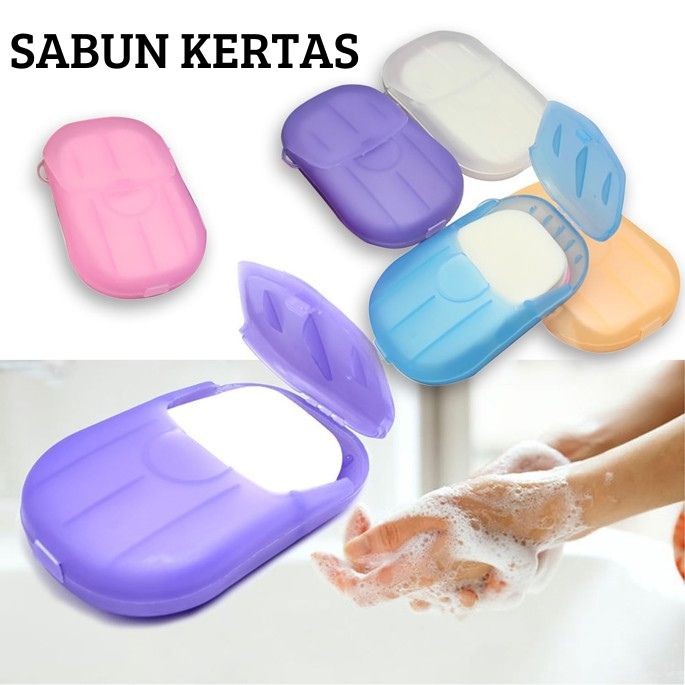 Sabun Kertas Praktis Travelling Paper Soap HandSoap Sabun Cuci Tangan