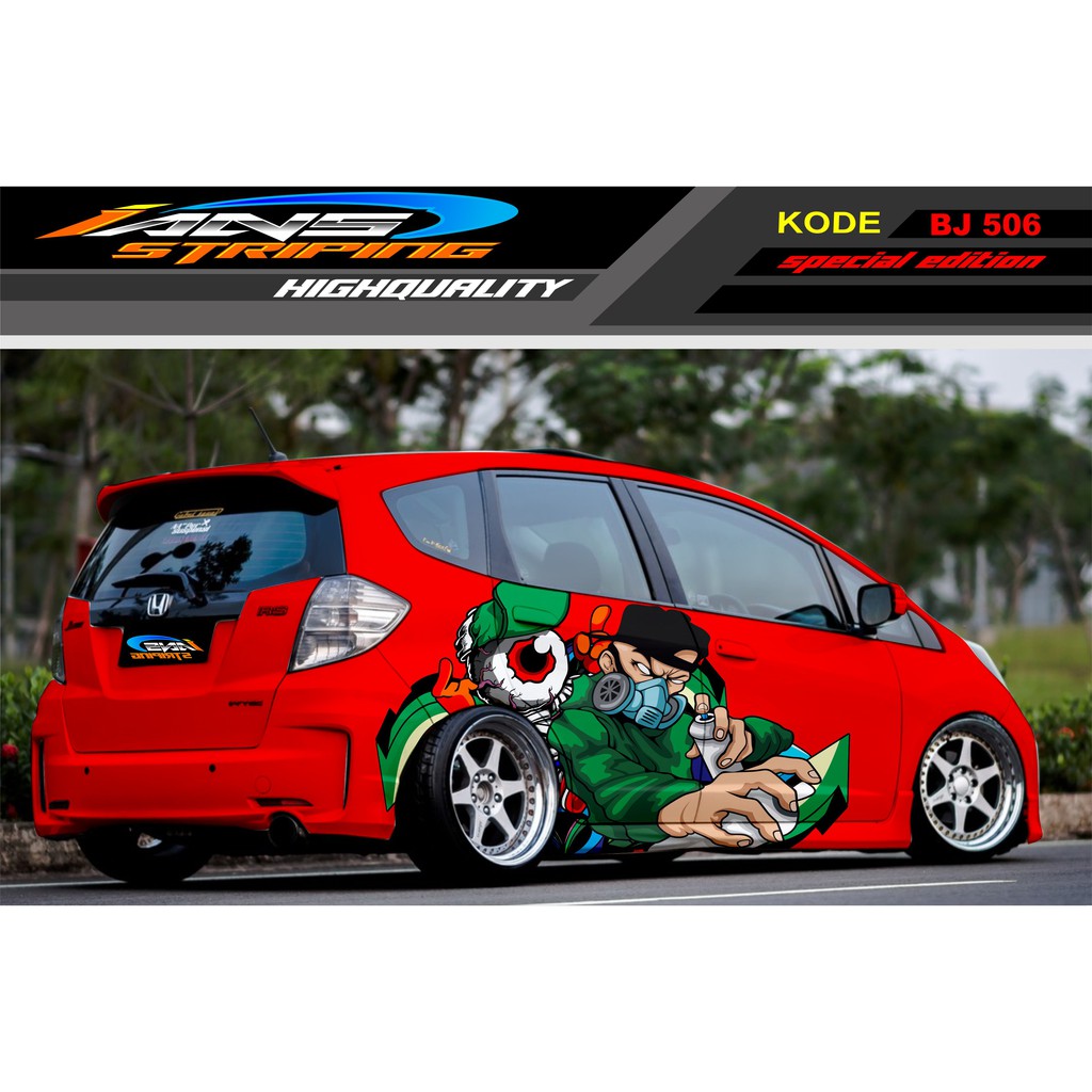 DECAL STICKER MOBIL JAZZ BRIO AGYA YARIS VIOS / STIKER VARIASI MOBIL TERBARU / STIKER MOBIL