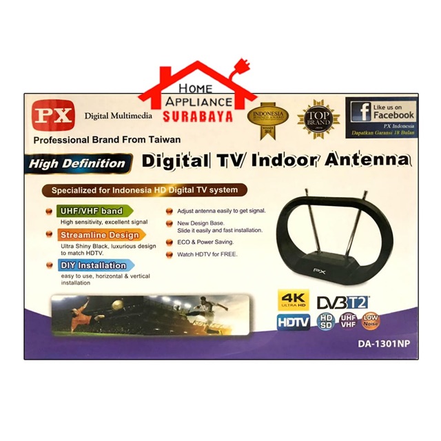 Antena TV Indoor PX DA-1301NP Digital TV DVB-T2 (Garansi 18 Bulan)