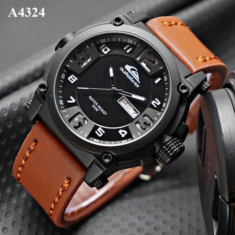 Jam Tangan Pria/Cowo Quiksilver Ocean Kulit - Kode A4324, A4325, A4326