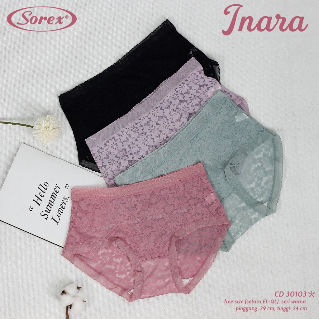 Sorex Cd Fashion Midi Wanita Brukat Inara Semi Transparan Freesize (Setara EL-QL) CD 30103