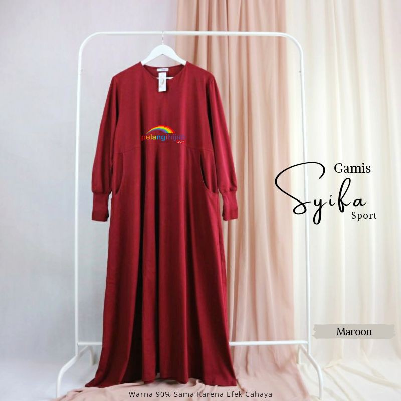 Pelangi Hijab Muslimah Syari Dewasa Remaja Muslimah-Maroon