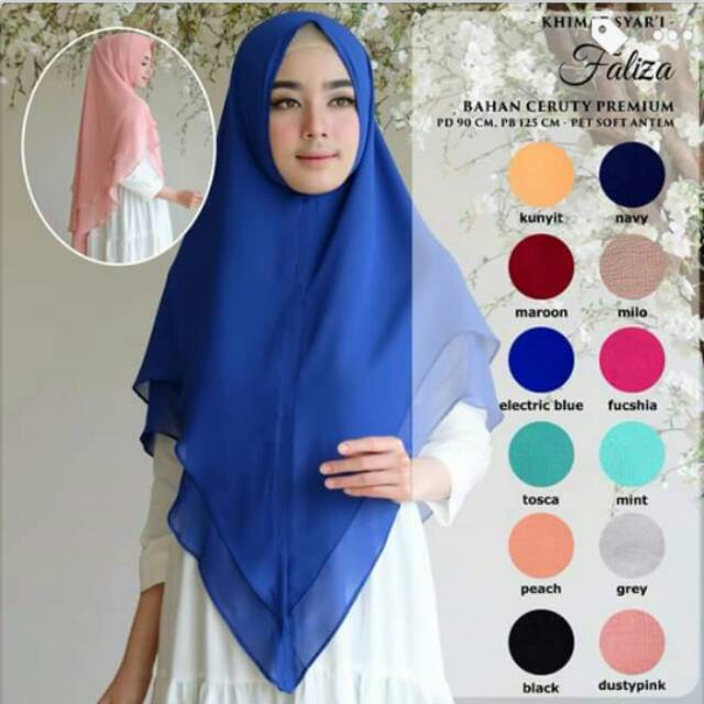 Hijab syar'i faliza non pet ceruty
