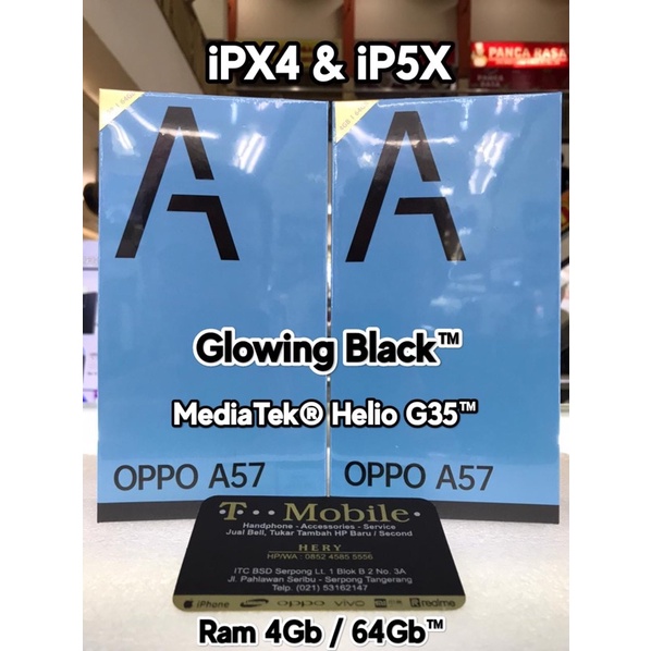 OPPO A57 RAM 4GB 64GB - BLACK - IPX4, IP5X - HELIO G35 - 33W SuperVOOC - 5000mAh