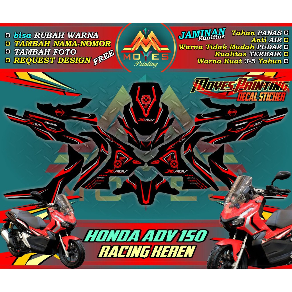 decal adv stiker decal motor adv stiker full body adv stiker motor honda adv - spec C