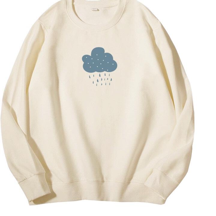 Baru Sweater Crewneck Oversize Wanita Sweater Oversize Cewek Cloud