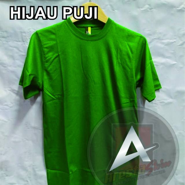 Kaos polos hijau puji / hijau daun