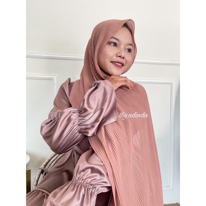 Pashmina Plisket lidi FULL UJUNG 75x180 cm Ceruty Babydoll Pasmina premium Hijab Instant Jilbab