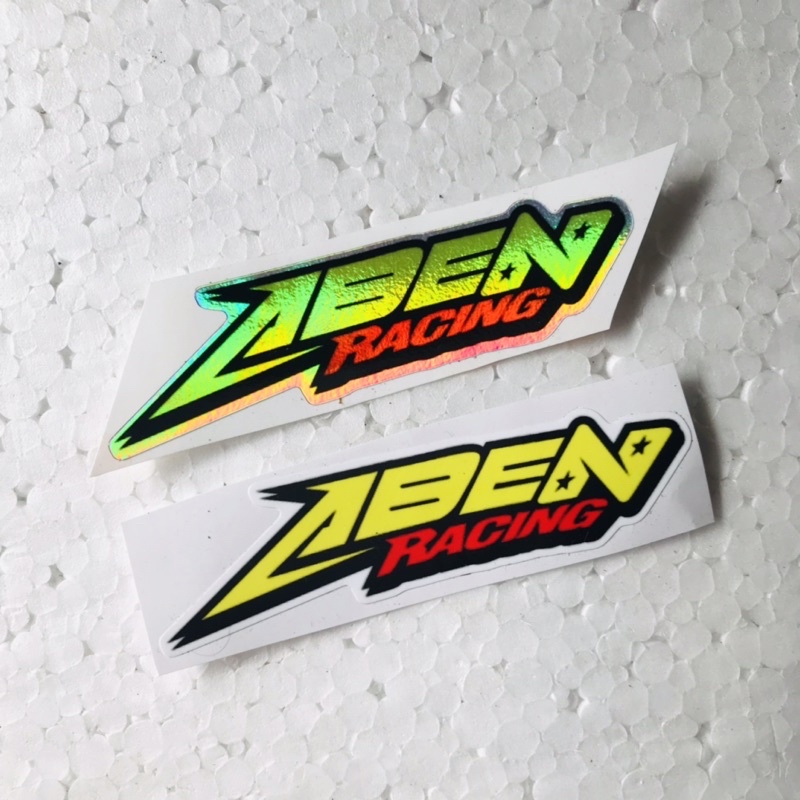

Sticker Aben Racing Hologram dan Orajet Laminasi Glossy