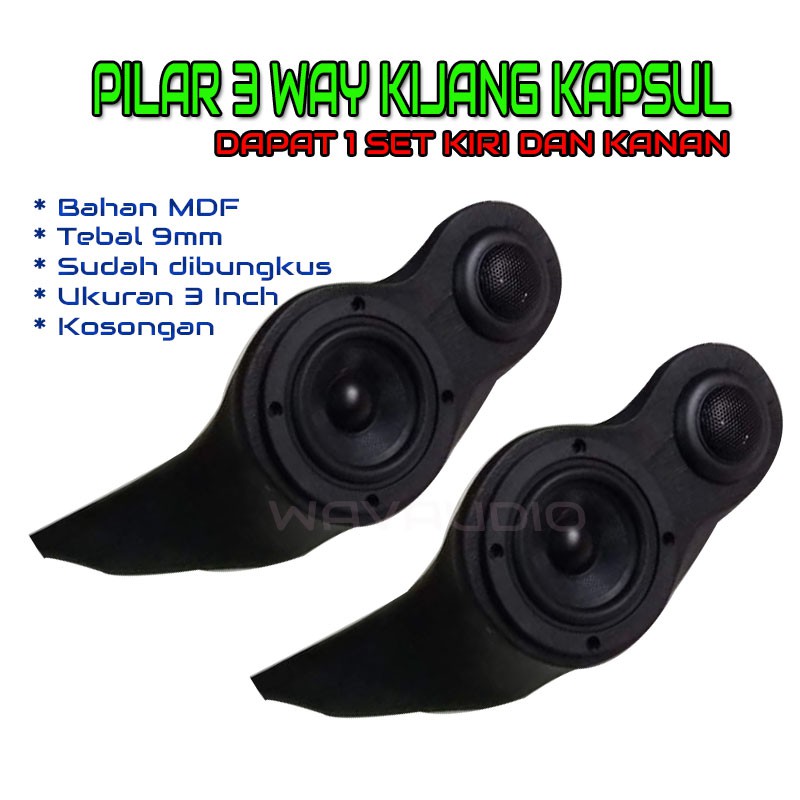 Pilar 3 way Mounting Midrange 3 inch + Tweeter Audio Mobil Kijang Kapsul [ Kosongan Tanpa Speaker ]
