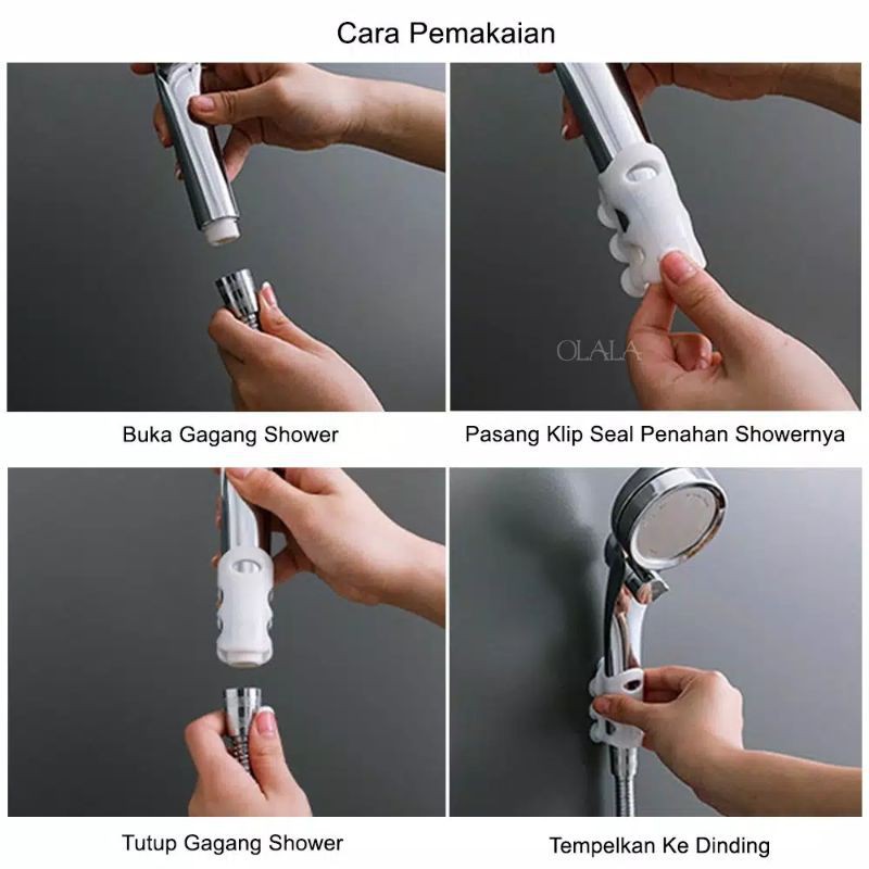 mrcaisen Tempelan gantungan holder gagang shower selang kran air silicon