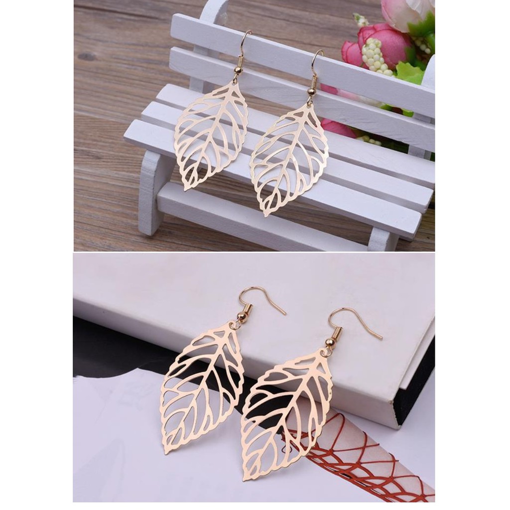 Anting Wanita Gantung B33 Big DAUN Women Hook Earrings Giwang Cantel Cewe Gaya Korea Fashion Earring