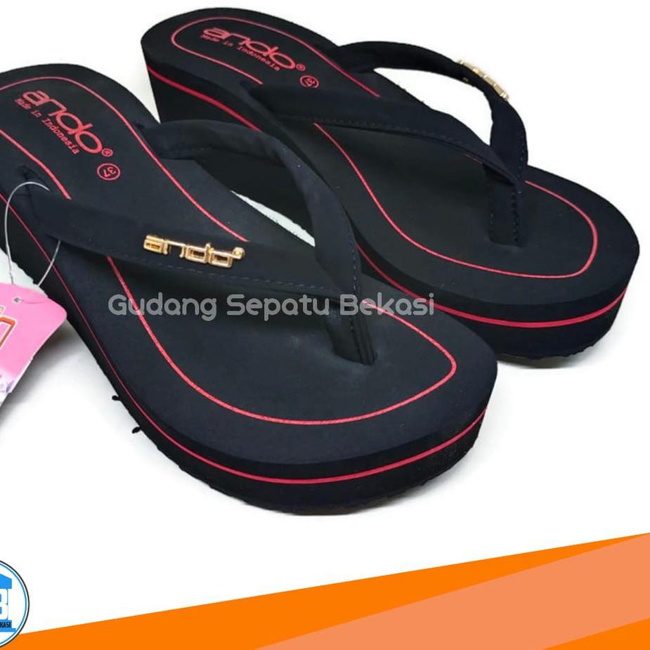 BIG SALE Sandal perempuan Ando Joice Wedges Spon tinggi 5cm sendal wanita dewasa Cewek Asli terbaik