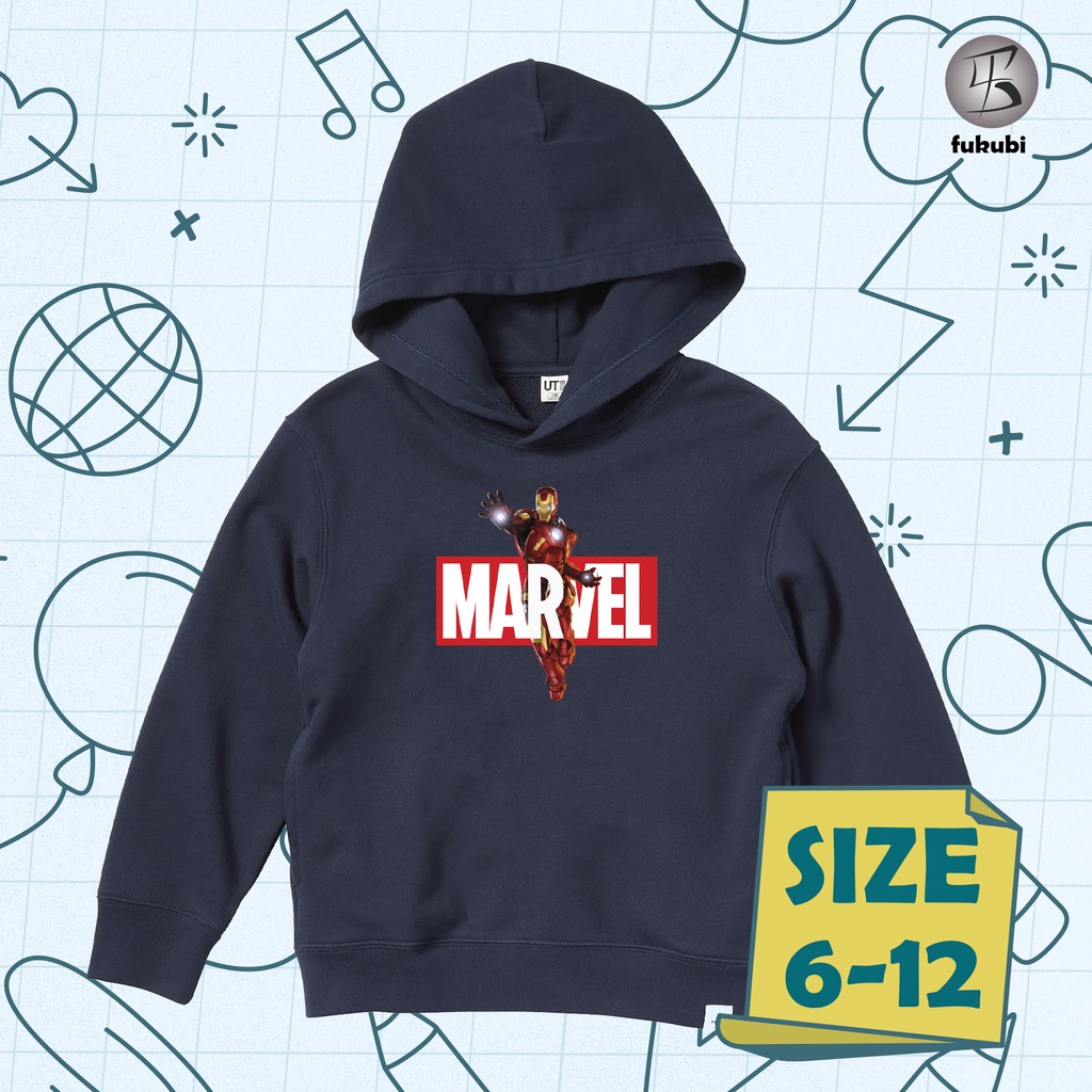 Hoodie Jaket Anak laki laki Cowok Kartun MARVEL KOMIKA JAPAN ANIMASI Switer Hoodie Jaket Anak Kecil 