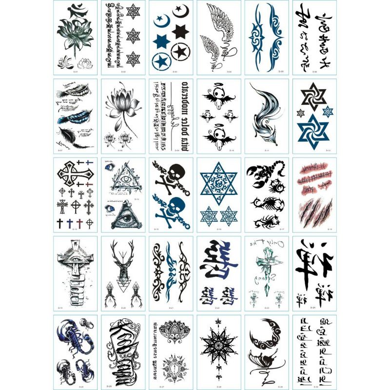 RANDOM 1pc Tato temporary tato sementara tatto badan sticker badan tatto air sticker air tattoo