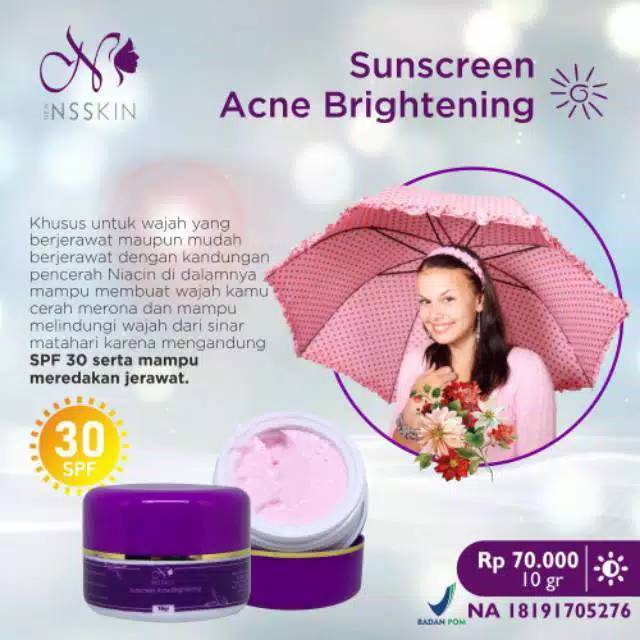 Sunscreen Acne Brightening ns skincare