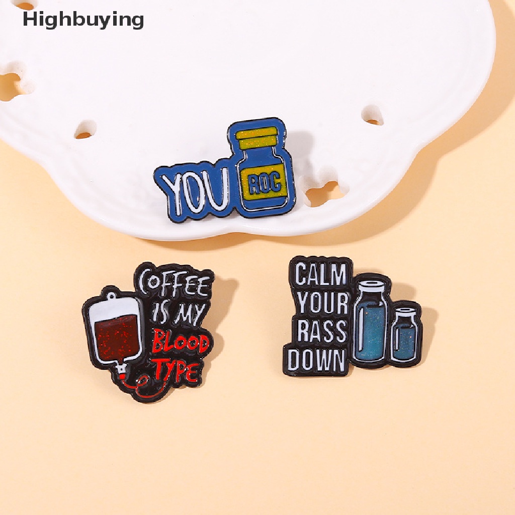 1pc Bros Pin Enamel Bentuk Kopi is My Blood Gaya Punk Untuk Hadiah Anak Glory