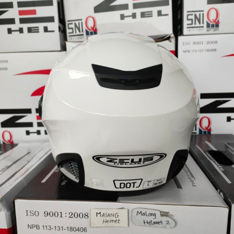 Helm ZEUS 611 Solid White (Ongkir Termurah 2kg)-3