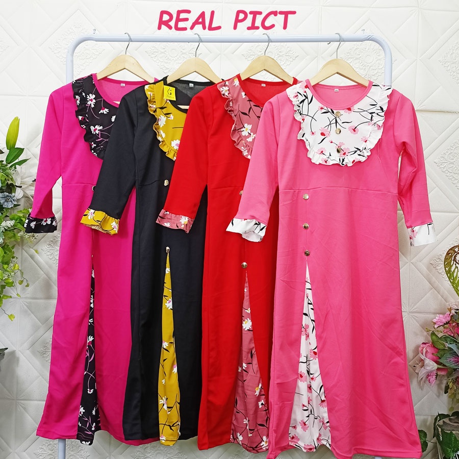 AIDA MANIS GAMIS DRESS ANAK BUNGA PITA 6-12Tahun GL FASHION
