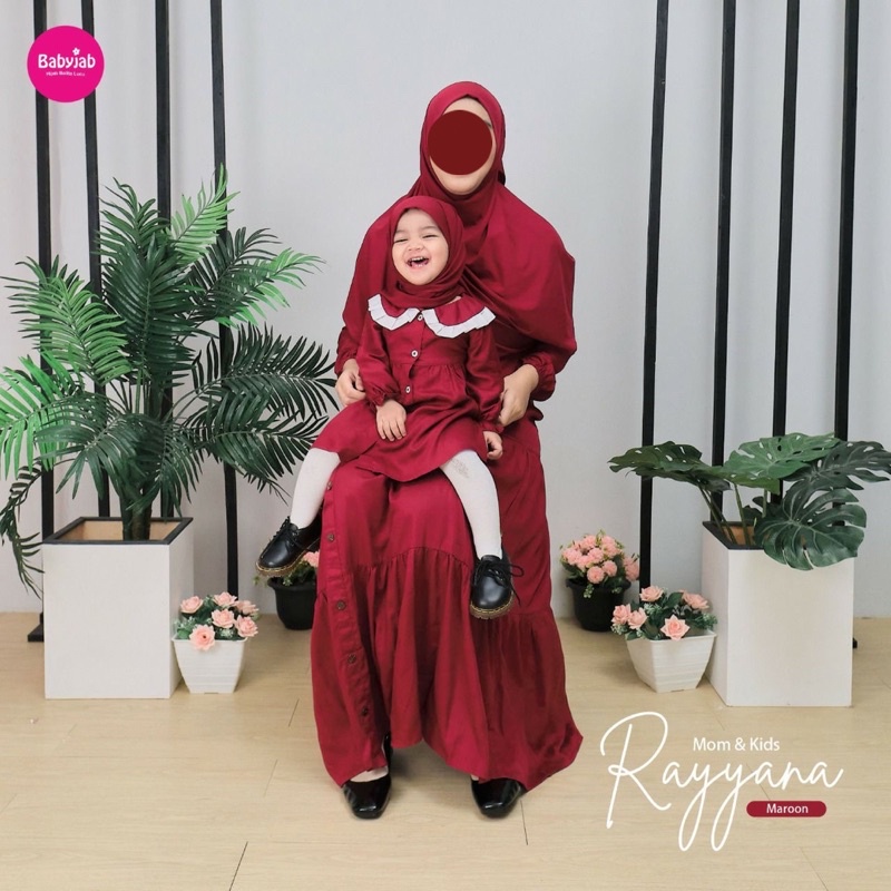 Babyjab Set Couple Rayyana Mom And Kids - Baby Jab Gamis Tunik Setelan Hijab Ibu Anak Perempuan Lucu Usia 0 1 2 3 4 5 6 Tahun