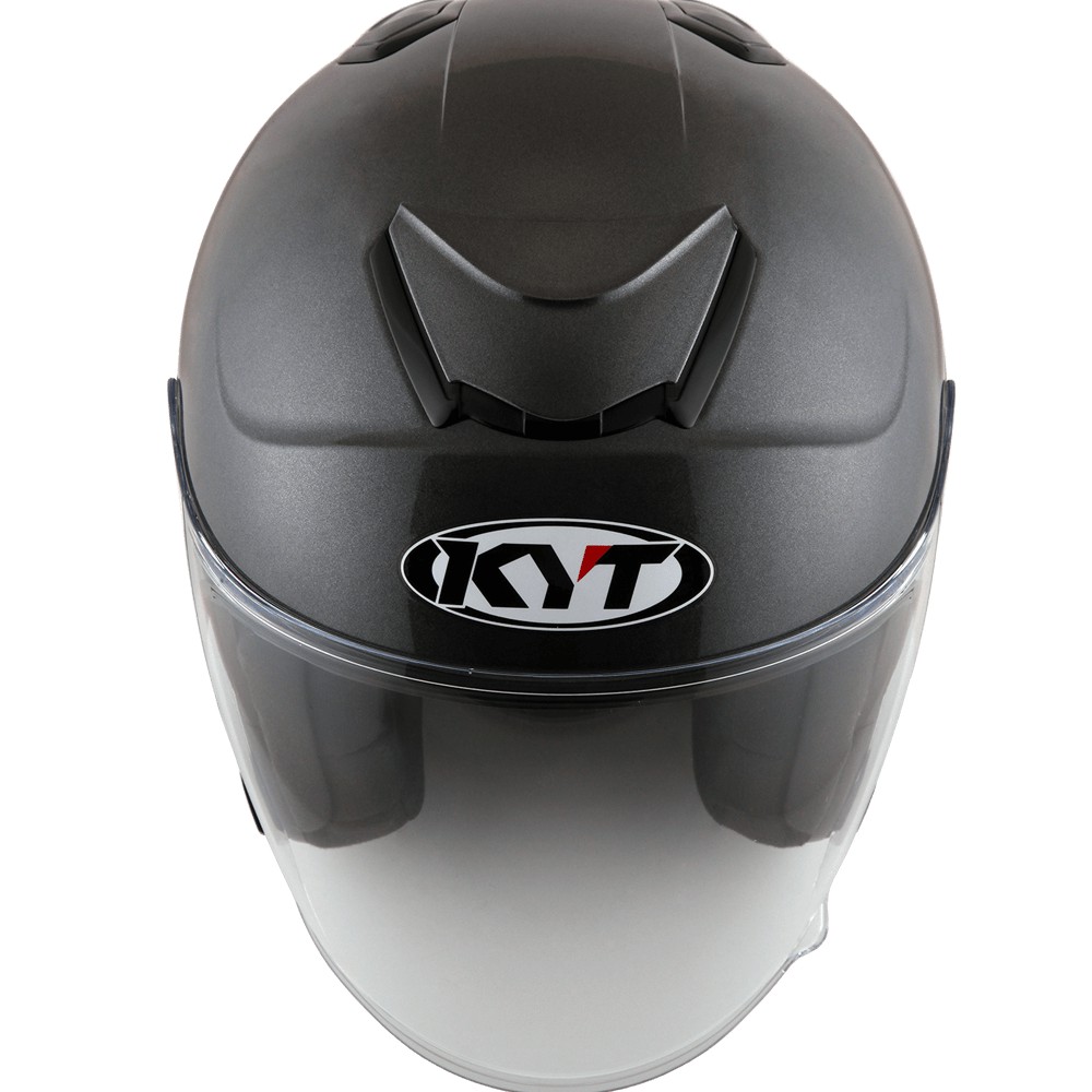 HELM KYT KYOTO SOLID BLACK DOFF HALF FACE SINGLE VISOR