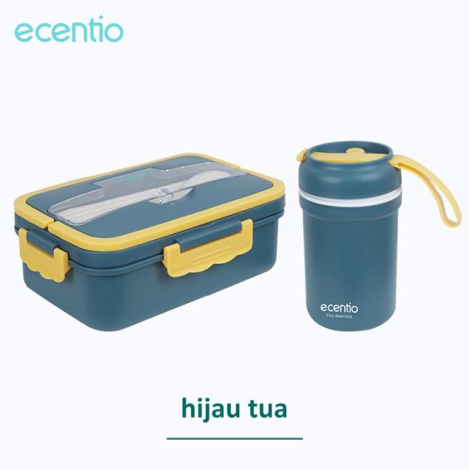 

Baru! Ecentio Set Kotak Makan Siang Portabel Jerami Gandum 1000Ml - Biru