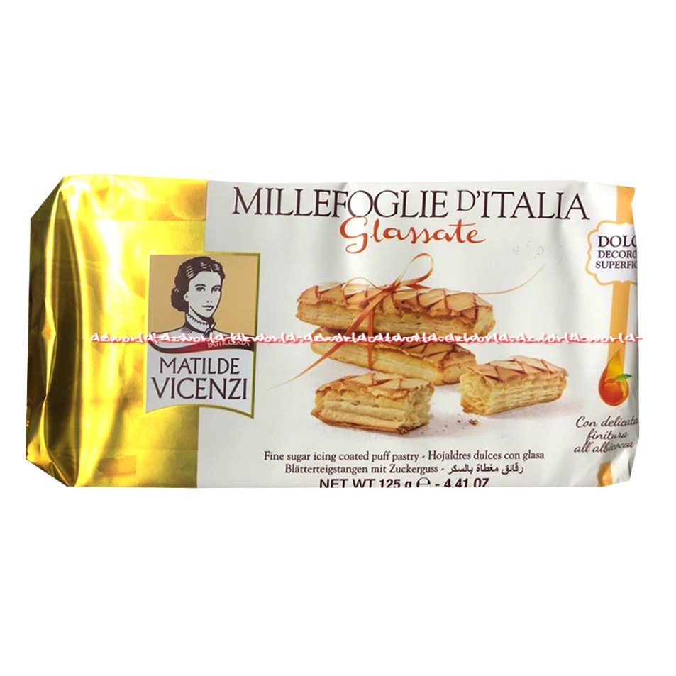 Matilde Vicenzi Millefoglie Alta Bocconcini Glassate 200g Biskuit Italy Cemilan Snack Milefoglie Milefogli