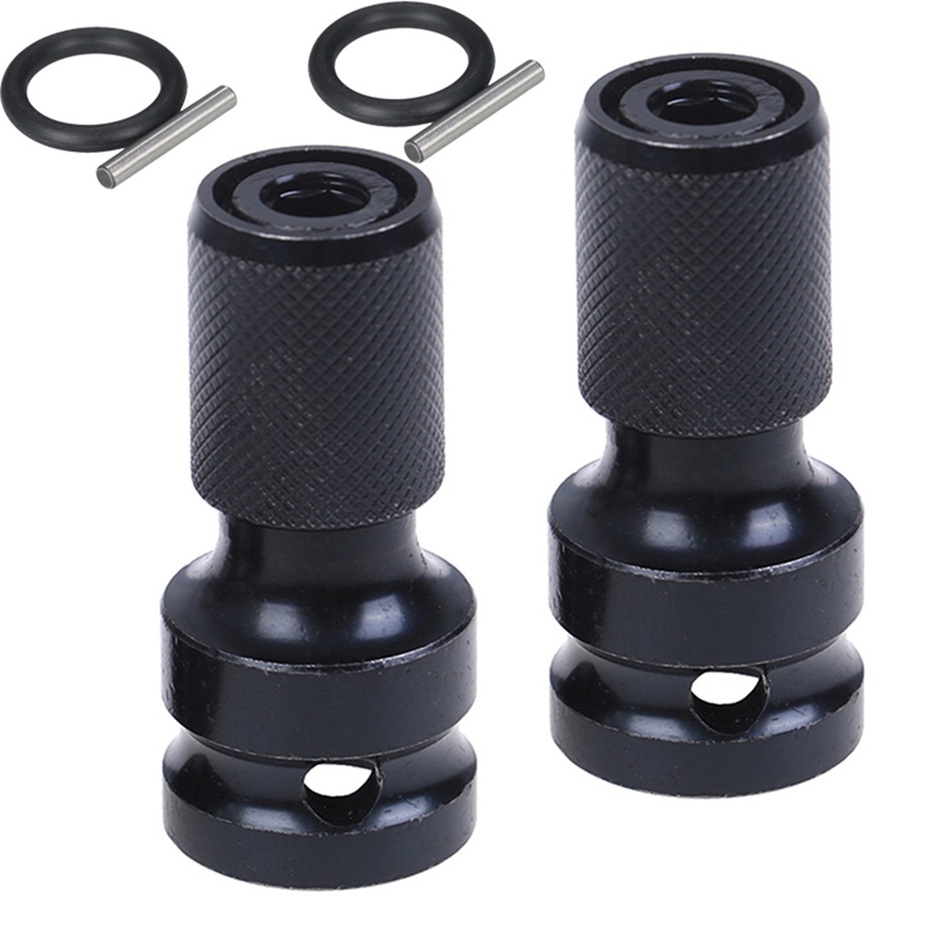 QUINTON Universal Socket Adapter Quick Release Converter Wrench Adapter Impact Tool Chuck 1/2 Inch Square Drive to 1/4 Inch Hex Ratchet Spanner Sleeve