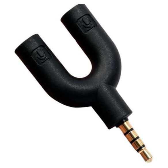 

PROMO - Overfly Splitter Audio Shape U 3.5mm ke Mic & Mic - K0650 - Black