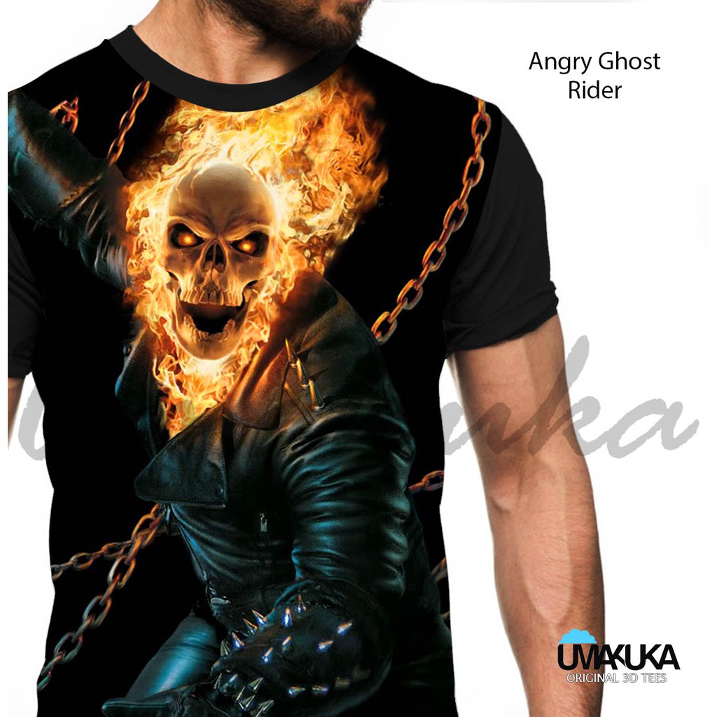 Kaos Fullprint 3D Angry Ghost Rider Shopee Indonesia