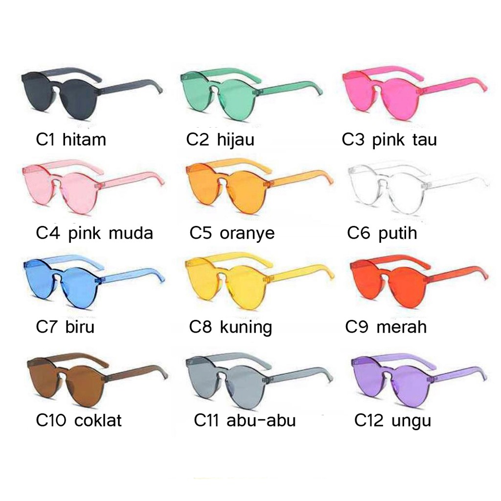 rowling (13-5) Murah Kacamata Hitam Wanita Transparent Sunglasses Frameless Port Trends Couples Simple Glasses Kacamata Fashion