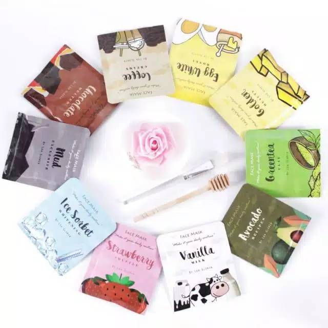 Masker wajah 20 gram-masker bubuk lea gloria 10  varian-organic &amp; non
