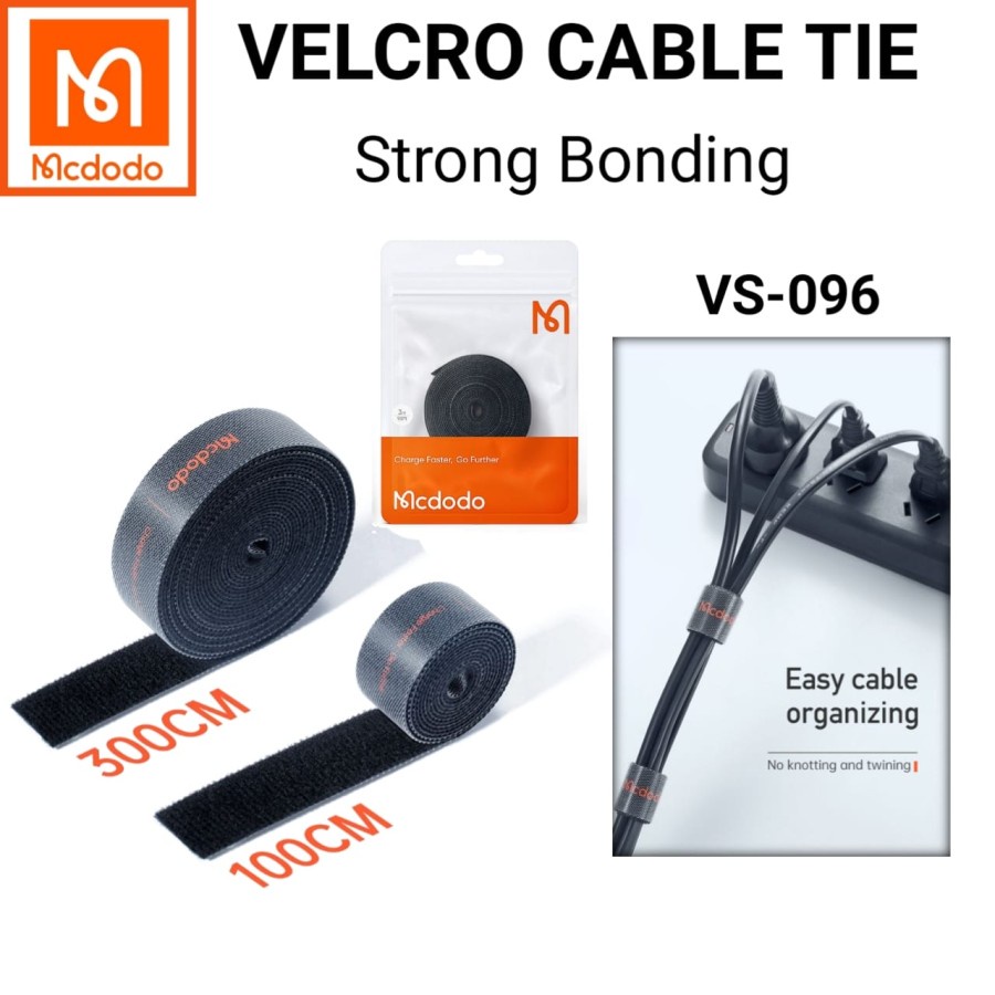 MCDODO VELCRO Cable Strap Pengikat Perekat Kabel Ties Cable Organizer Strap Tali Pengikat Kabel