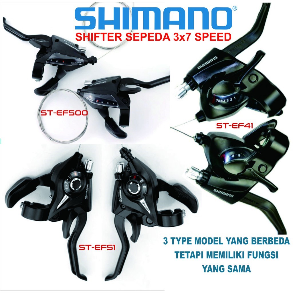 Promo Operan Gigi Sepeda Gunung SHIMANO Shifter EF51 3 x 7 8 Speed Operan Gigi Kanan Kiri Sepeda Gun