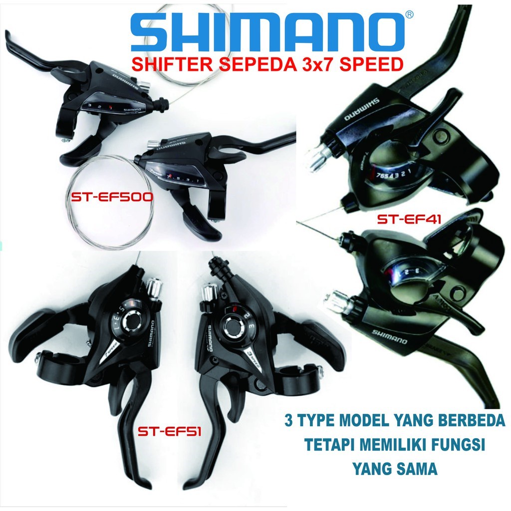 Promo Operan Gigi Sepeda Gunung SHIMANO Shifter EF51 3 x 7 8 Speed Operan Gigi Kanan Kiri Sepeda Gunung MTB Lipat