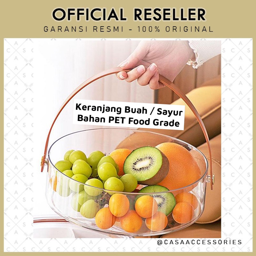 SAMONO Keranjang Kotak Tempat Buah Sayur Kue Food Grade Transparent Box - SFB001