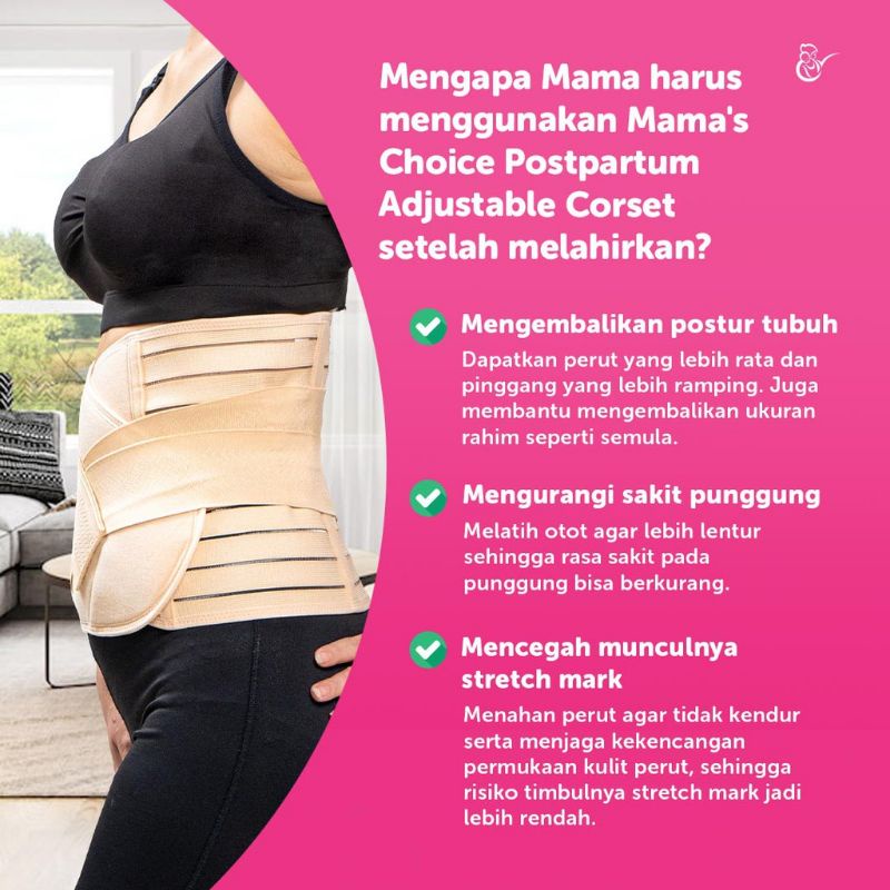 Mama's Choice Postpartum Adjustable Corset | Korset Pelangsing | Stagen Korset