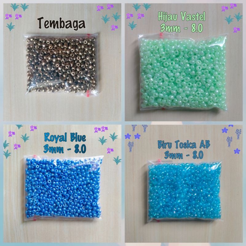 Manik Mote  Payet Pasir Doff Ukuran  8/0 - 3mm isi 10gram