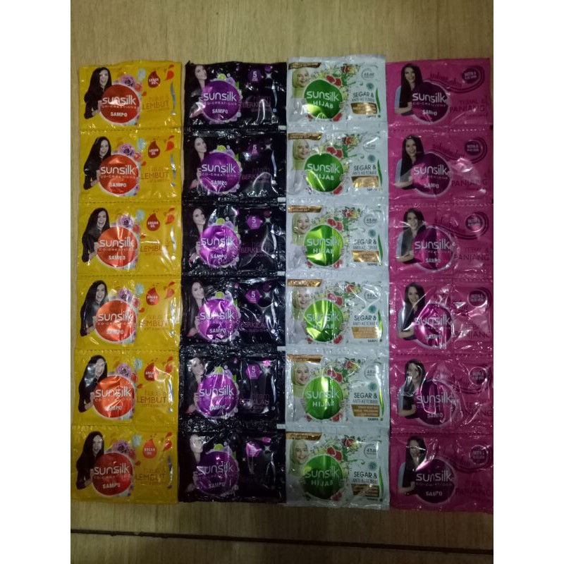 sunsilk shampo sachet 1 set isi 6 baris x 9ml