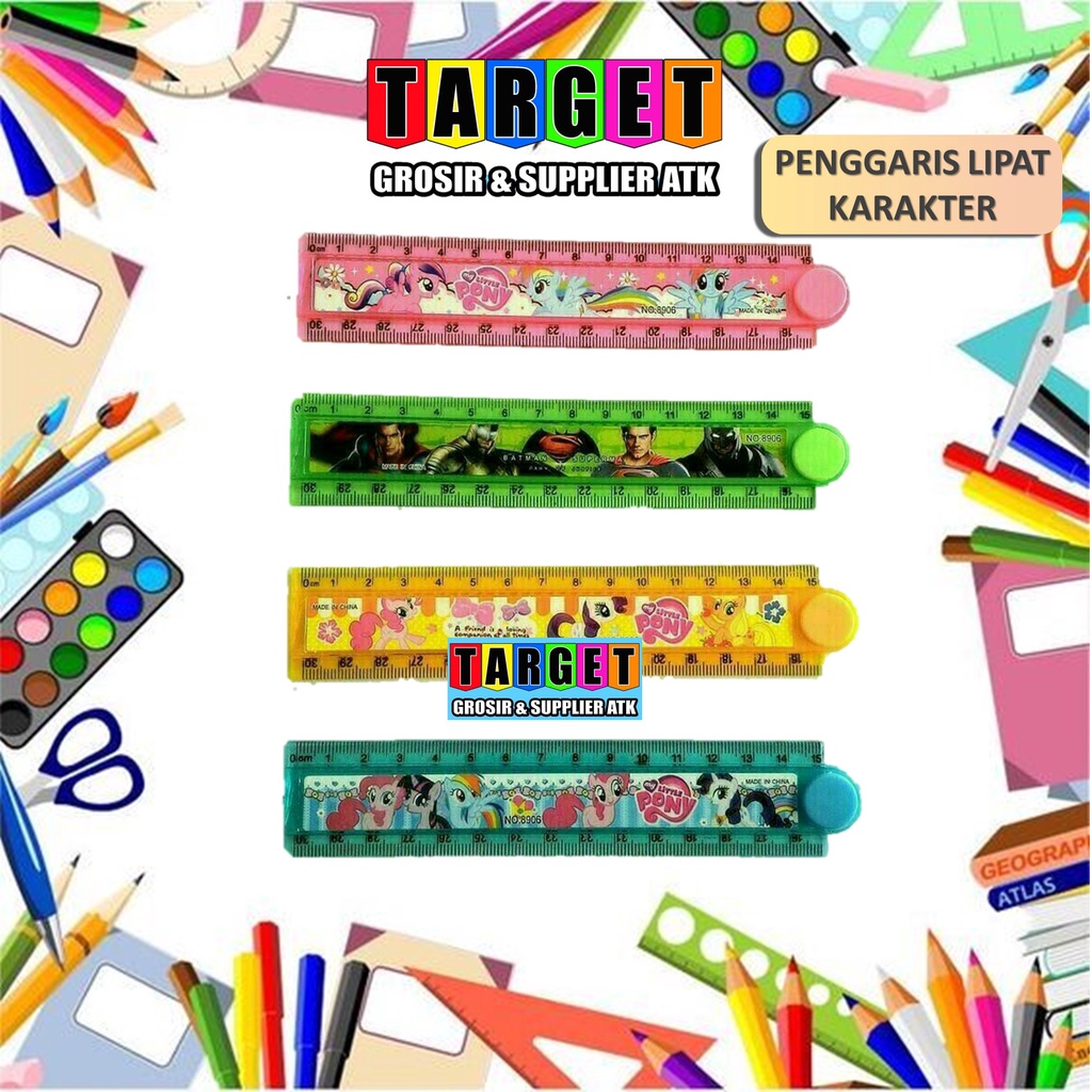

PENGGARIS 30cm ANAK LUCU FANCY / LIPAT KARAKTER UNIK IMUT MURAH