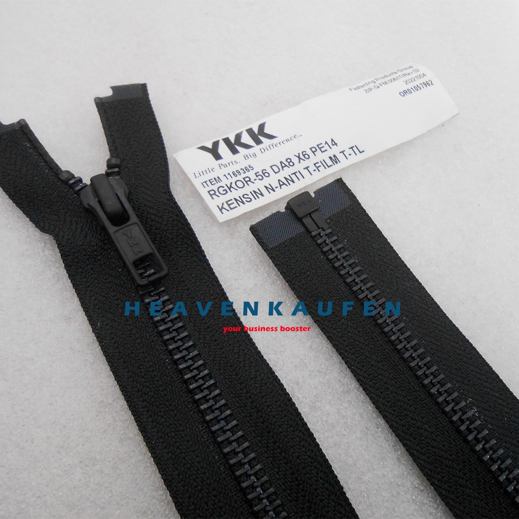 Resleting Zipper Jaket YKK 60 cm Atau 24 inch Metal Hitam Black Oxides Set Open-End Buka-Lepas