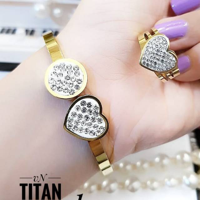 Titanium gelang dan cincin 2531j