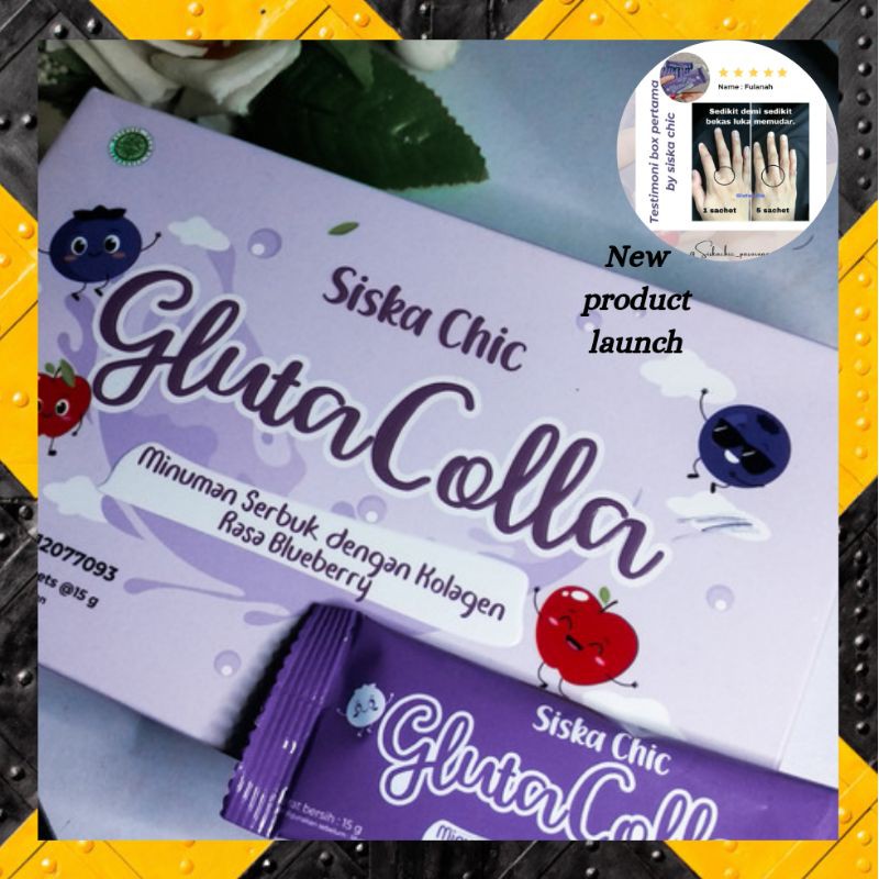 GLUTACOLLA SISKA CHIC 1 BOX ISI 15 SACHET KOLAGEN TERMURAH BPOM & MUI