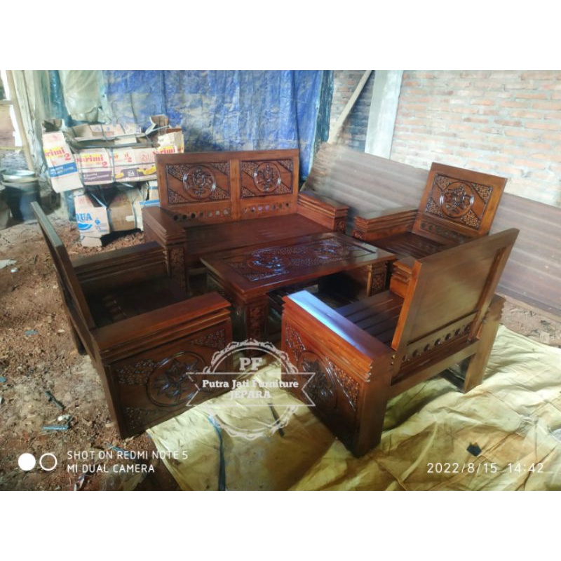 Kursi Tamu Meja Tamu Ruangan Kayu Jati Jepara