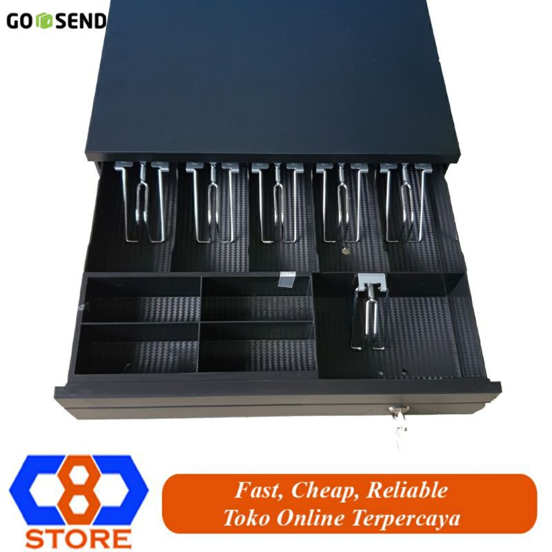 CASH DRAWER LACI UANG LACI KASIR 5 SLOT 42x40CM RJ11 KUNCI