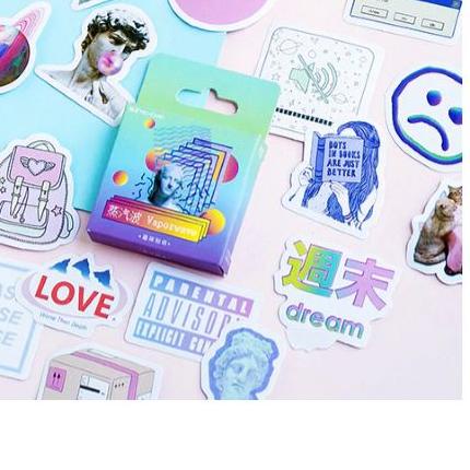 

◌ Sticker Deco Aesthetic Vintage Planet Scrapbook DIY Bujo Journal Adhes ➮