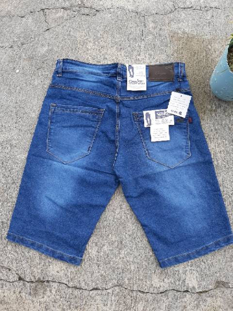 Celana jeans pendek pria jeans biru pria