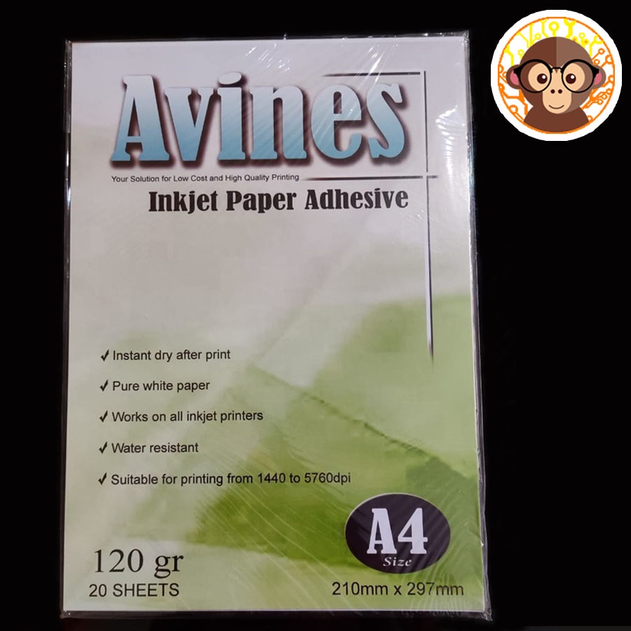 

Kertas Avines Inkjet Paper Adhesive A4 120gram