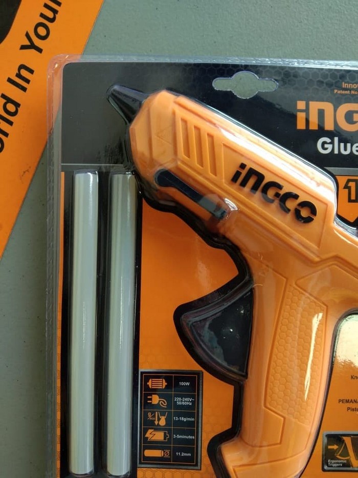 LEM TEMBAK Free Glue stick 2pcs GLUE GUN (100W) INGCO GG148 Alat Tembakan Lem